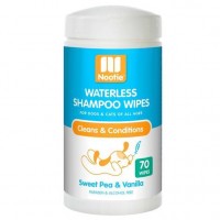 Nootie Waterless Shampoo Wipes Sweet Pea & Vanilla For Dogs & Cats 70's