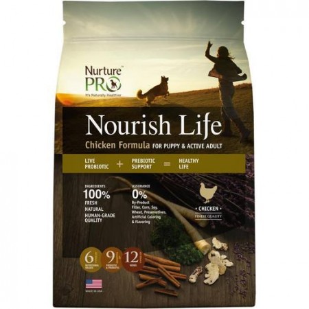 Nurture Pro Dog Food Nourish Life Chicken Formula Puppy & Active Adult 12.5lb