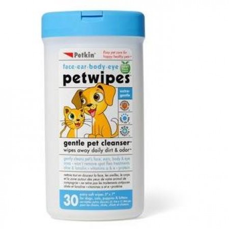 Petkin Petwipes Gentle Pet Cleanser 30s