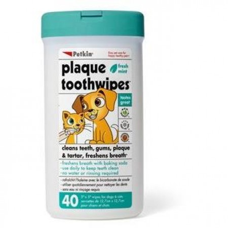 Petkin Plaque Toothwipes 40s