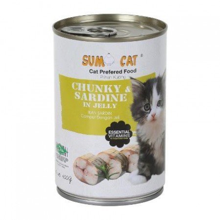 Sumo Cat Canned Food Jelly Chunky Sardine 400g x24
