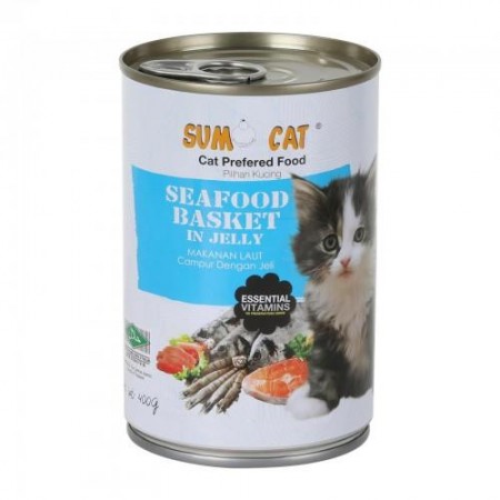 Sumo Cat Canned Food Jelly Seafood Basket 400g x24