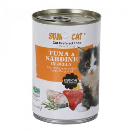 Sumo Cat Tuna and Sardine in Jelly Cat Canned Food 400g Carton (24 Cans)