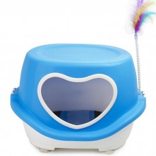 Topsy Cat House Covered with Love Door & Toy Feather Blue