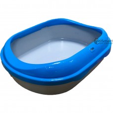 Topsy Cat Litter Pan Round Rectangle Blue