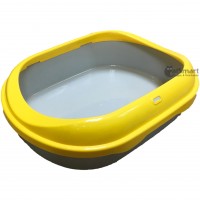 Topsy Cat Litter Pan Round Rectangle Yellow