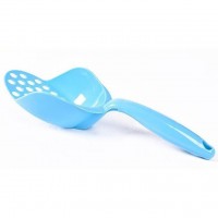 Topsy Cat Litter Scoop Oval Shape Round Holes Blue