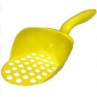 Topsy Cat Litter Scoop Oval Shape Round Holes Yellow