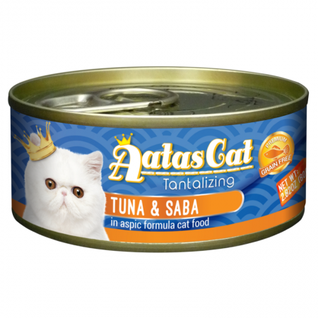 Aatas Cat Tantalizing Tuna & Saba Cat Canned Food  80g Carton (24 Cans)