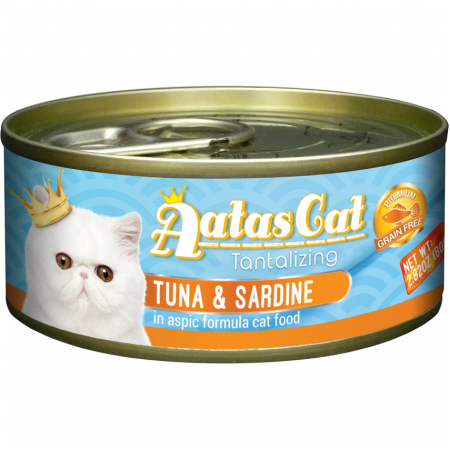 Aatas Cat Tantalizing Tuna & Sardine Cat Canned Food 80g Carton (24 Cans)