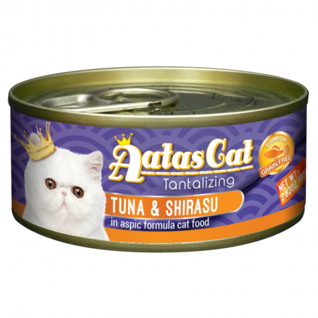 Aatas Cat Tantalizing Tuna & Shirasu Cat Canned Food  80g Carton (24 Cans)