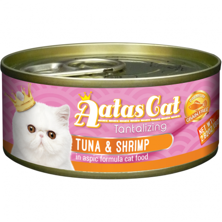 Aatas Cat Tantalizing Tuna & Shrimp Cat Canned Food  80g Carton (24 Cans)