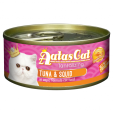 Aatas Cat Tantalizing Tuna & Squid Cat Canned Food  80g Carton (24 Cans)