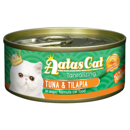 Aatas Cat Tantalizing Tuna & Tilapia Cat Canned Food 80g Carton (24 Cans)