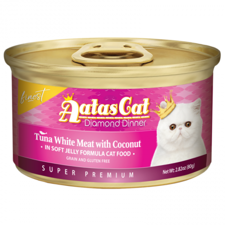Aatas Cat Finest Diamond Dinner Tuna with Coconut in Soft Jelly Cat Canned Food 80g