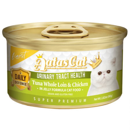 Aatas Cat Finest Daily Defence Urinary Tract Health Tuna Whole Loin & Chicken in Jelly Canned Food 80g