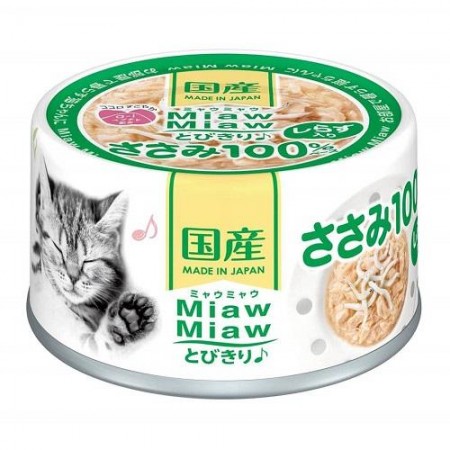 Aixia Miaw Miaw Chicken Fillet with Whitebait 60g Cartoon (24 Cans)