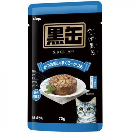 Aixia Kuro-can Pouch Tuna & Skipjack With Dried Skipjack Cat Food 70g