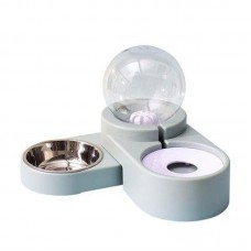 Plouffe Bubble Pop 2in1 Pet Feeder Light Blue Gray for Dogs & Cats