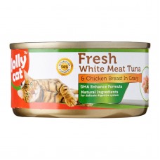 Jolly Cat Fresh White Meat Tuna And Chicken Breast In Gravy 80g Carton (24 Cans)