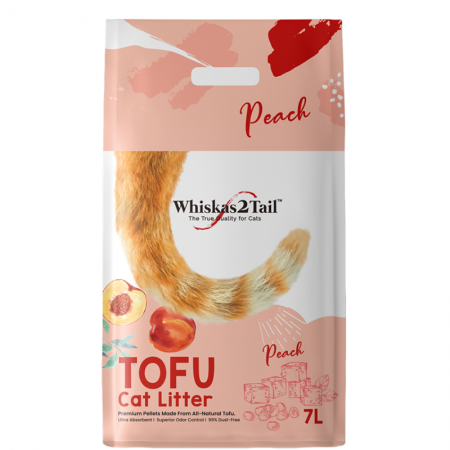 Whiskers2Tail Tofu Cat Litter Peach 7L (3 Packs)