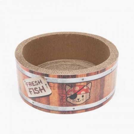 Catit Play Pirates Barrel Scratcher with Catnip Large For Cats