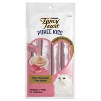 Fancy Feast Puree Kiss Tuna Puree with Tuna Flakes Cat Treats 10g x 4 (3 Packs)