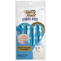 Fancy Feast Puree Kiss Chicken Puree With Tuna Flakes Cat Treats 10g x 4 (3 Packs)
