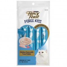 Fancy Feast Puree Kiss Chicken Puree With Tuna Flakes Cat Treats 10g x 4 (3 Packs)