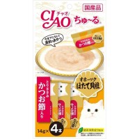 Ciao Chu ru Chicken Fillet Scallop & Whitebait with Added Vitamin and Green Tea Extract 14g x 4pcs (5 Packs)