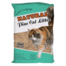 Felines Language Natural Pine Cat Litter 15kg (2 Packs)