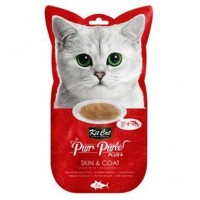 Kit Cat Purr Puree Plus Skin & Coat Tuna & Fish Oil 15g x 4pcs (4 Packs)