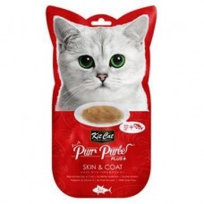 Kit Cat Purr Puree Plus Skin & Coat Tuna & Fish Oil 15g x 4pcs (4 Packs)