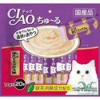 Ciao Chu ru Tuna and Scallop with Added Vitamin and Green Tea Extract 14g x 20pcs
