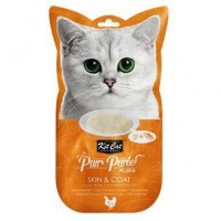 Kit Cat Purr Puree Plus Skin & Coat Chicken & Fish Oil 15g x 4pcs (4 Packs)