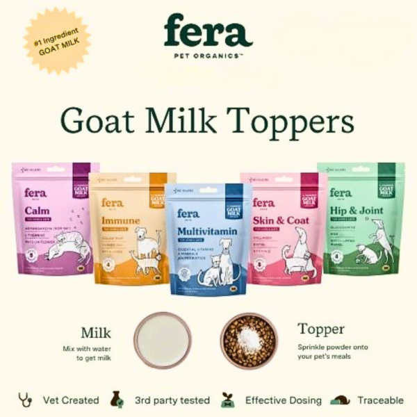 Fera Pet Organics Pet Goat Milk Topper Calm Formula 180g