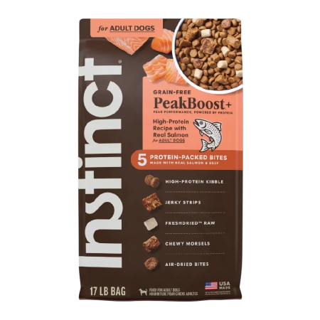 Instinct Dog Dry Food Peak Boost High-Protein Real Salmon 17lb