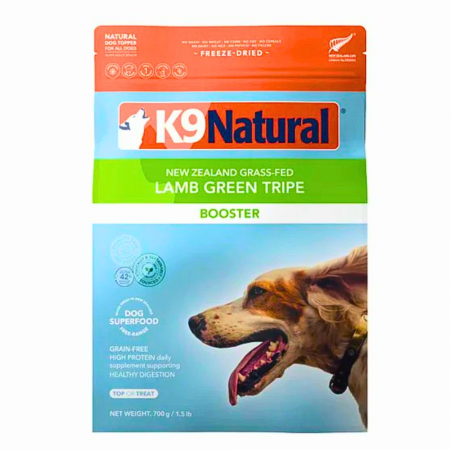 K9 Natural New Zealand Freeze Dried Booster Lamb Green Tripe 700g