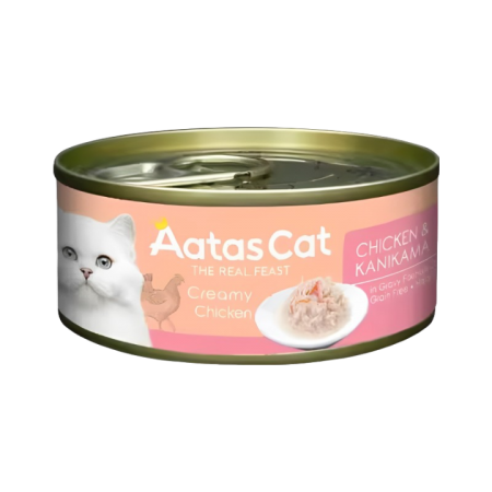 Aatas Cat Creamy Chicken & Kanikama Canned Food 80g Carton (24 Cans)