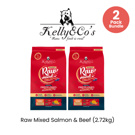 Kelly & Co's Dog Food Raw Mixed Kibbles Salmon 2.72kg (BUNDLE of 2)