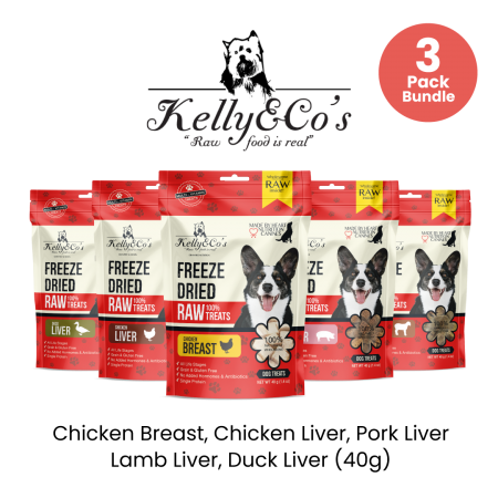 Kelly & Co's Dog Freeze-Dried Treats 40g (3 Pack Bundle)