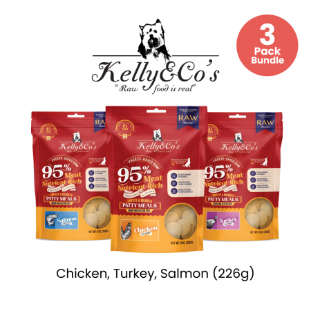 Kelly & Co's Dog Patty Meals 226g (3 Pack Bundle)