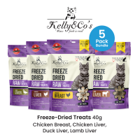 Kelly & Co's Cat Freeze-Dried Treats 40g (5 Pack Bundle) Kelly & Co's Cat Freeze-Dried Treats 40g (5 Pack Bundle)