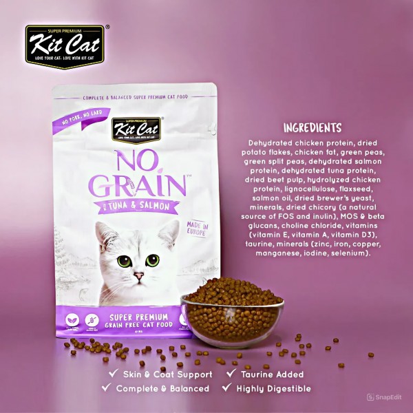 Kit Cat Dry Food No Grain Tuna & Salmon 1kg
