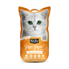 Kit Cat Purr Puree Plus Skin & Coat Chicken & Fish Oil 15g x 4pcs