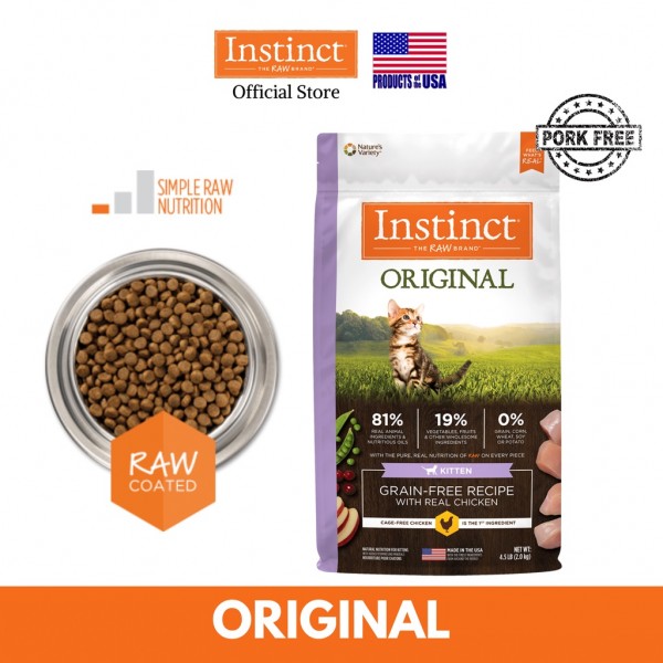 Instinct Original Grain-Free Recipe With Real Chicken for Kitten Dry Food 4.5lb