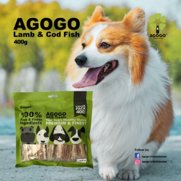 Agogo Dog Treat Lamb & Cod Fish 400g x2