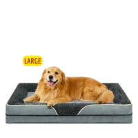 Lavish Dog Bed Plush Mattress Light Grey (Large)