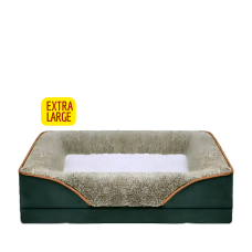 Lavish Dog Bed Plush Mattress Green White (Extra Large)