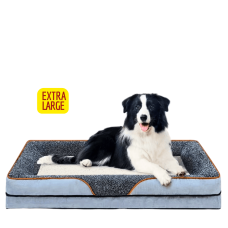 Lavish Dog Bed Plush Mattress Grey White (Extra Large)